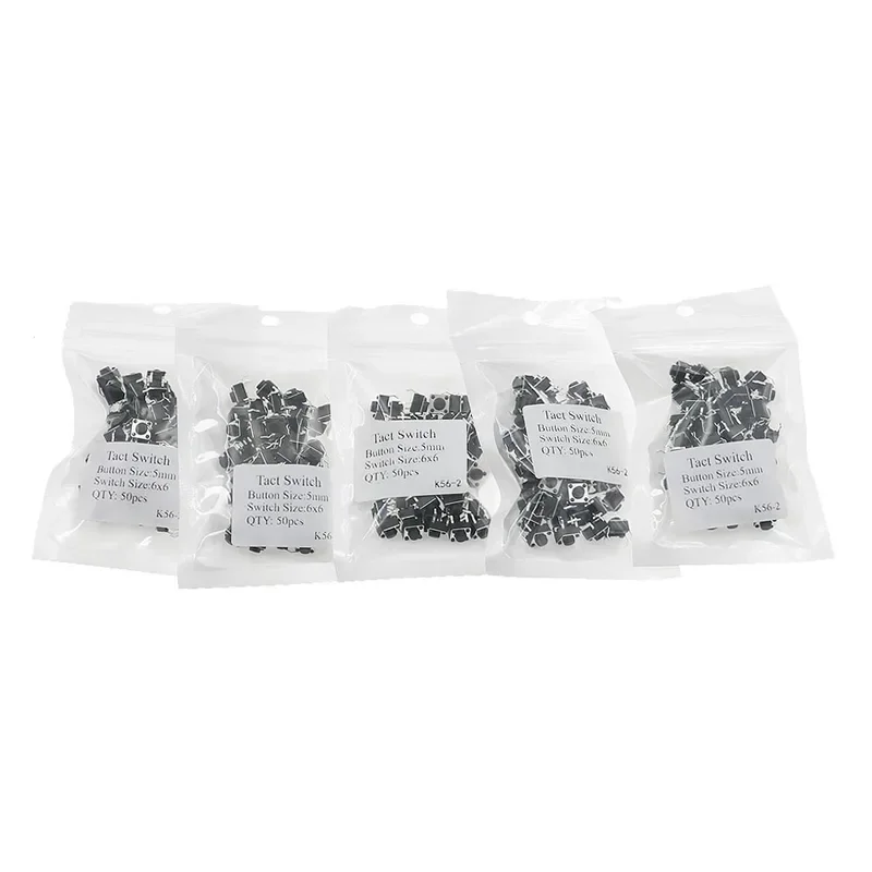 Tact Switch Push Button 50pcs 6X6X5/4.3/5.5/6/7/8/9/10/13MM 12V 4PIN DIP