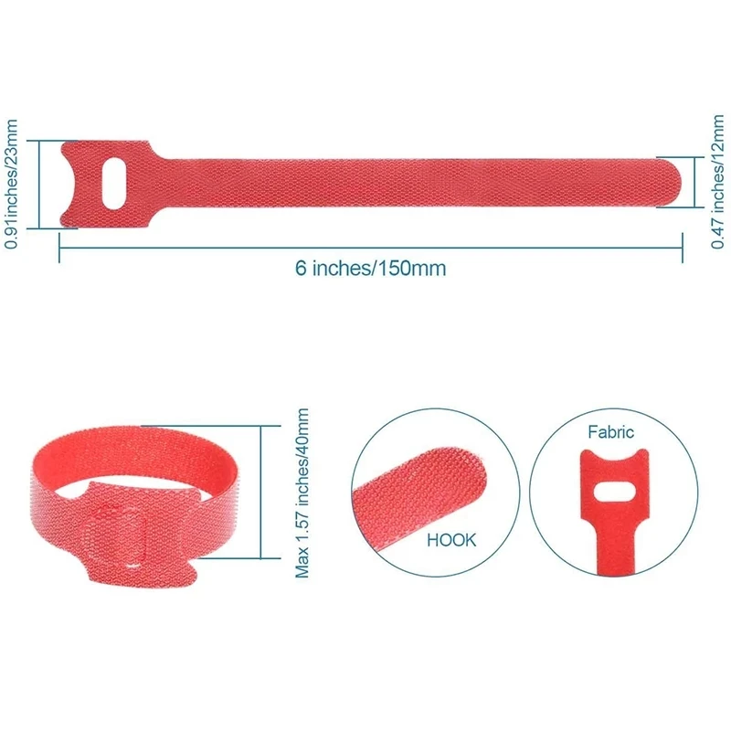 Nylon Cable Organizer Ties Wire Management Adjustable Hook Loop
