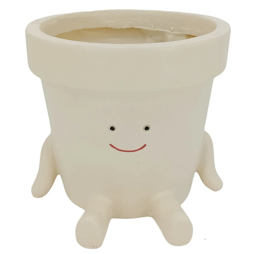 Hanging Hammock Planter Resin Swing Smile Face Planter Creative Cute Plant Succulent Pots for Indoor Outdoor Plant