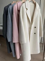 2025 printemps femmes Drouble boutonnage manteau de laine Style ample cachemire vêtements d'hiver longs manteaux hauts nouveau 2