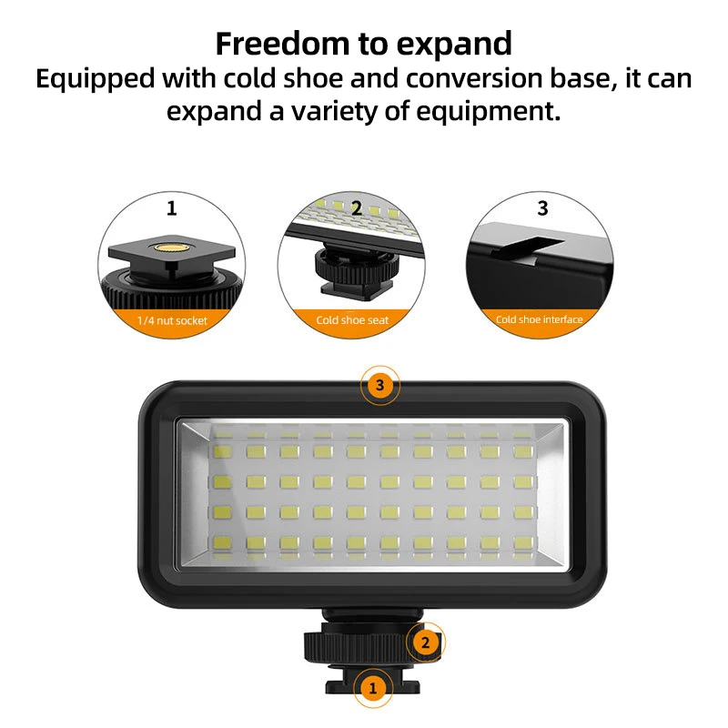Waterproof LED Fill Light Diving Night Light For Gopro Hero 13 12 11 10 SJCAM AKASO insta360 DJI Osmo Action Camera Accessories