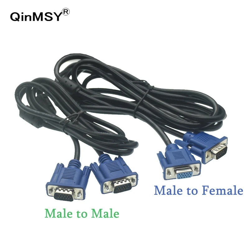 VGA HD 15Pin D-Sub Short Video Cable VGA Male to Male & Female extended line 0.3m 3m 1.5m 5m Computer TV projector monitor