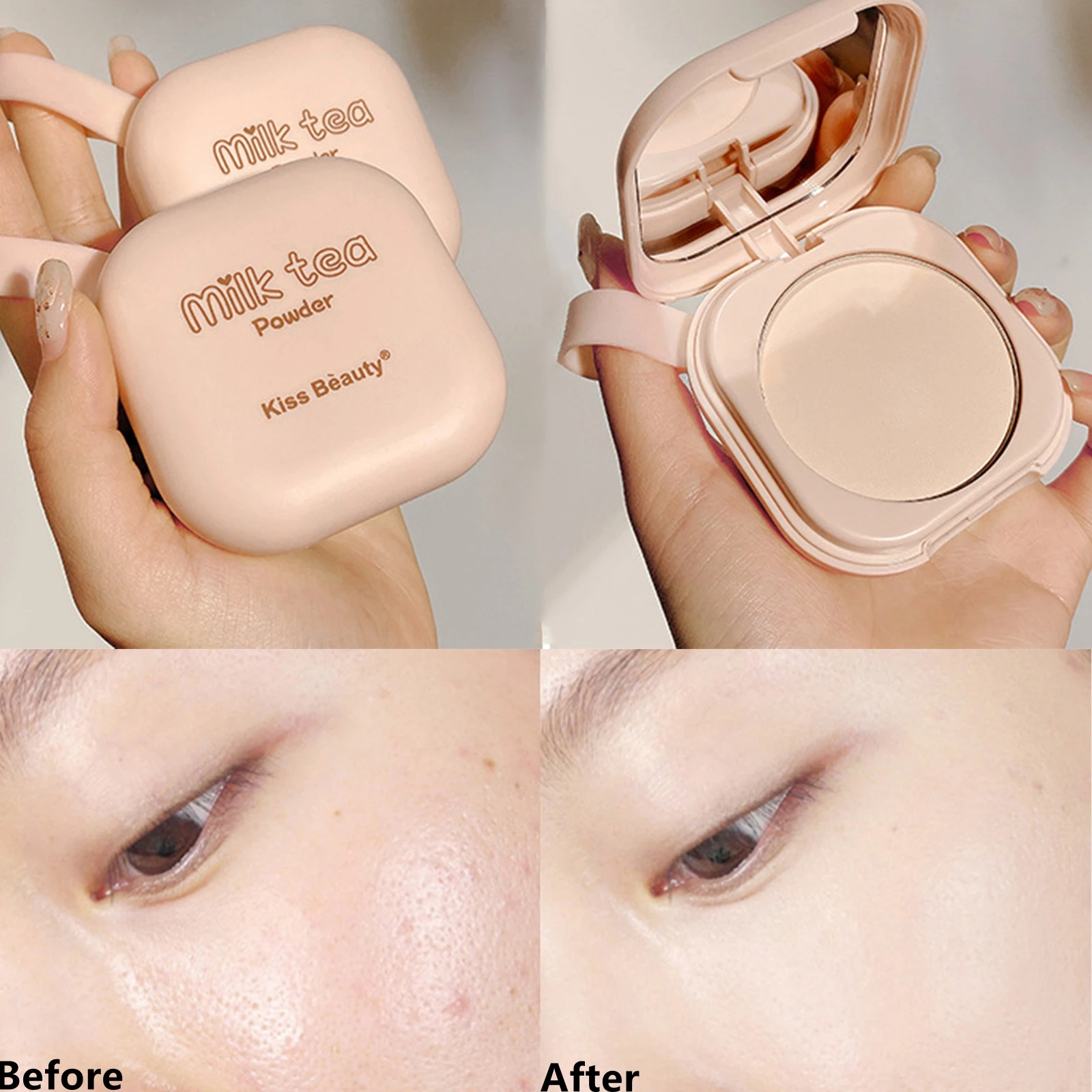 

Водостойкая долговечная пудра для лица с контролем жирности, 2 цвета, невидимая Женская пудра для макияжа с контролем жирности