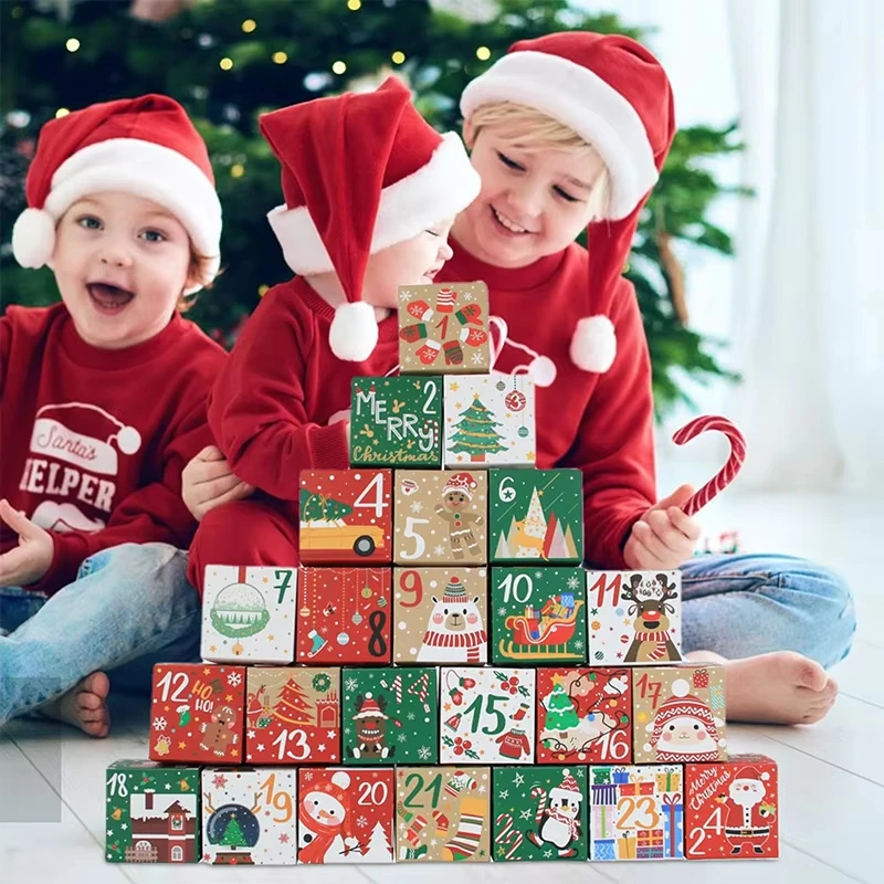 Calendrier De L'Avent Noël 2025 - 24 Boîtes Réutilisables - Remplissage Libre - Compte à Rebours Fêtes - 2