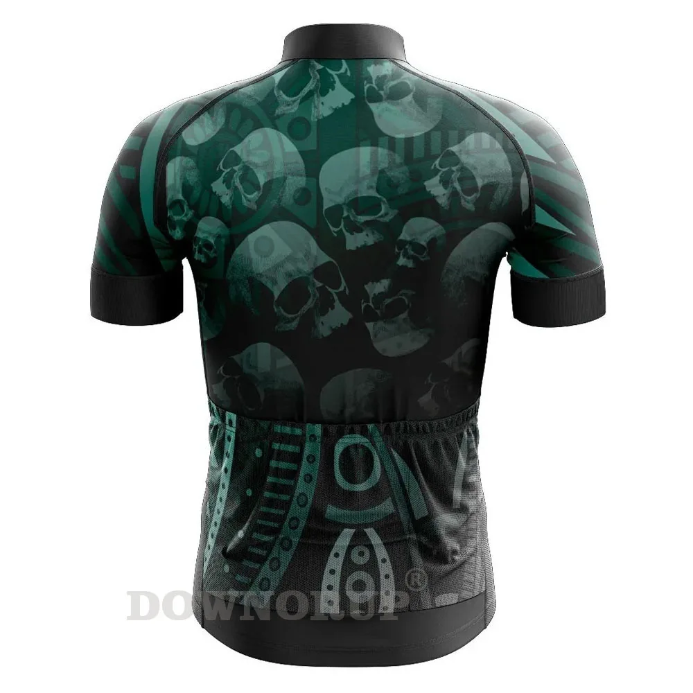 Skull Cycling Jersey Men Short Sleeve Summer Breathable Quick-Drying Mountain Highway BIke Clothing Can MTB