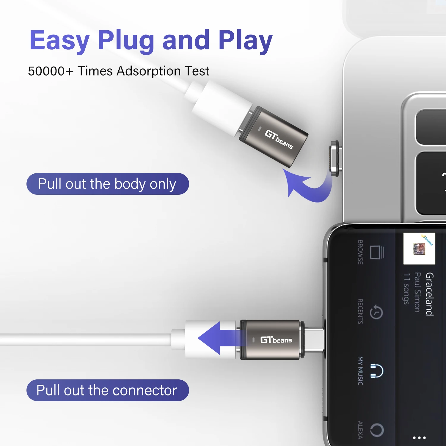 Magnetic OTG Adapter USB C To Type C PD 100W 5A Fast Charging Magnet Converter USB Adapter Data Connector for macbook series usb to type c adapter otg adapter type c adapter magnetic cable adapter magnetic charging adapter charging cable adapter charger power adapter