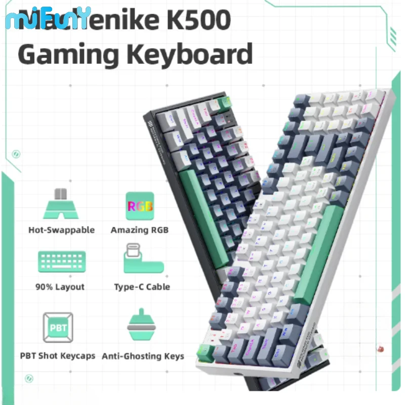 

MiFuny Machenike K500 Mechanical Keyboard Gaming Keyboard Wireless Keyboard Hot Swappable 94 Keys RGB Light Ios Windows