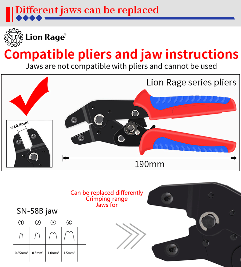 Description Picture 4 of itemAnti slip handle crimping tool pliers 4mm slot claw for crimping SN-58B/2549/02C/06WF/06/2546B/03H/-6/, terminal crimping kit