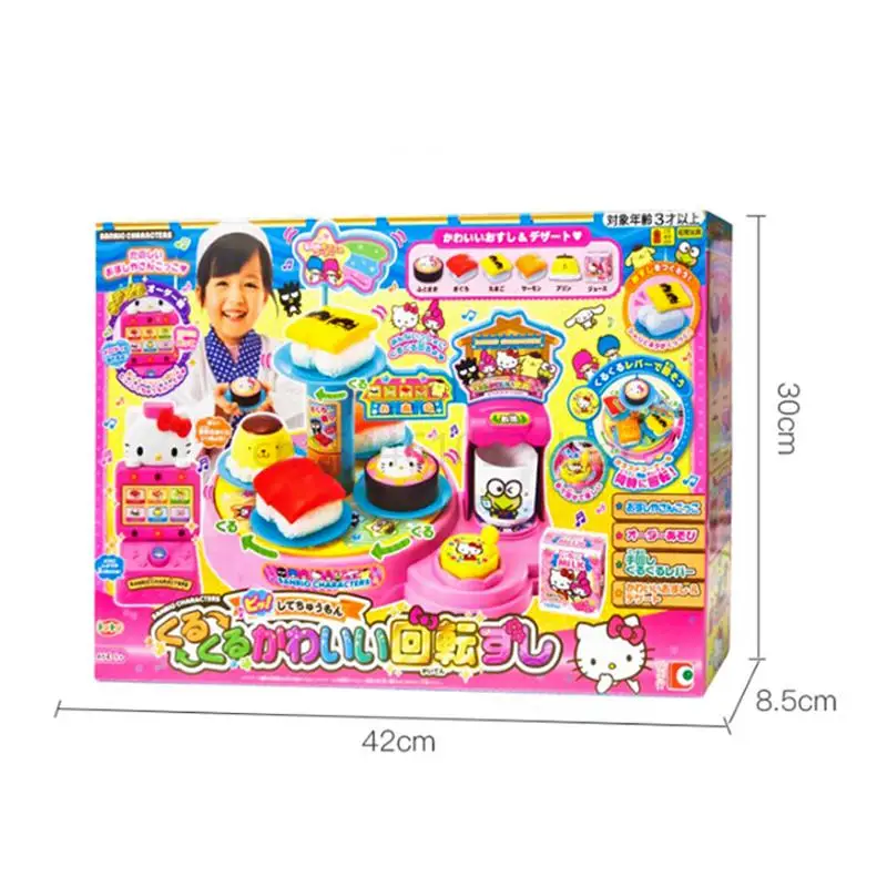 Sanrio Hello Kitty Kawaii Sushi Table Play House Kitchen Set Girls Eat Toys Anime Figure Pretend Play Toy For Children Girl Gift 6