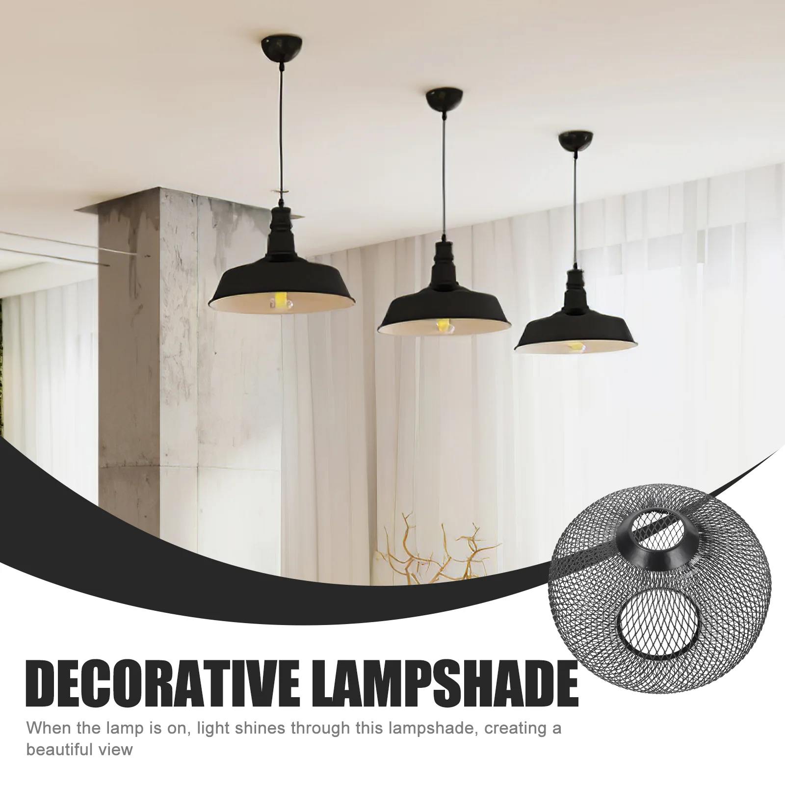 

Wrought Iron Lampshade Lampshades for Pendant Home Replacement Metal Light Bulb Cage Only Cover