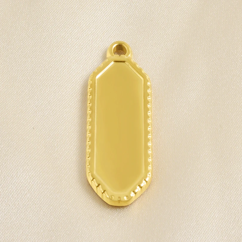 6 Stück leere Fassungen Cabochon-Anhänger rund rechteckig quadratisch Charm Edelstahl Charms für Schmuckherstellung Bulk DIY Halsketten – Detail 1