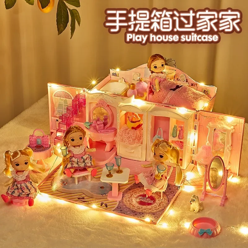 

Handbag Princess House Toys Fantasy Handbag Girl Play House Princess Castle Doll House Scene Simulation House Gift for Girls