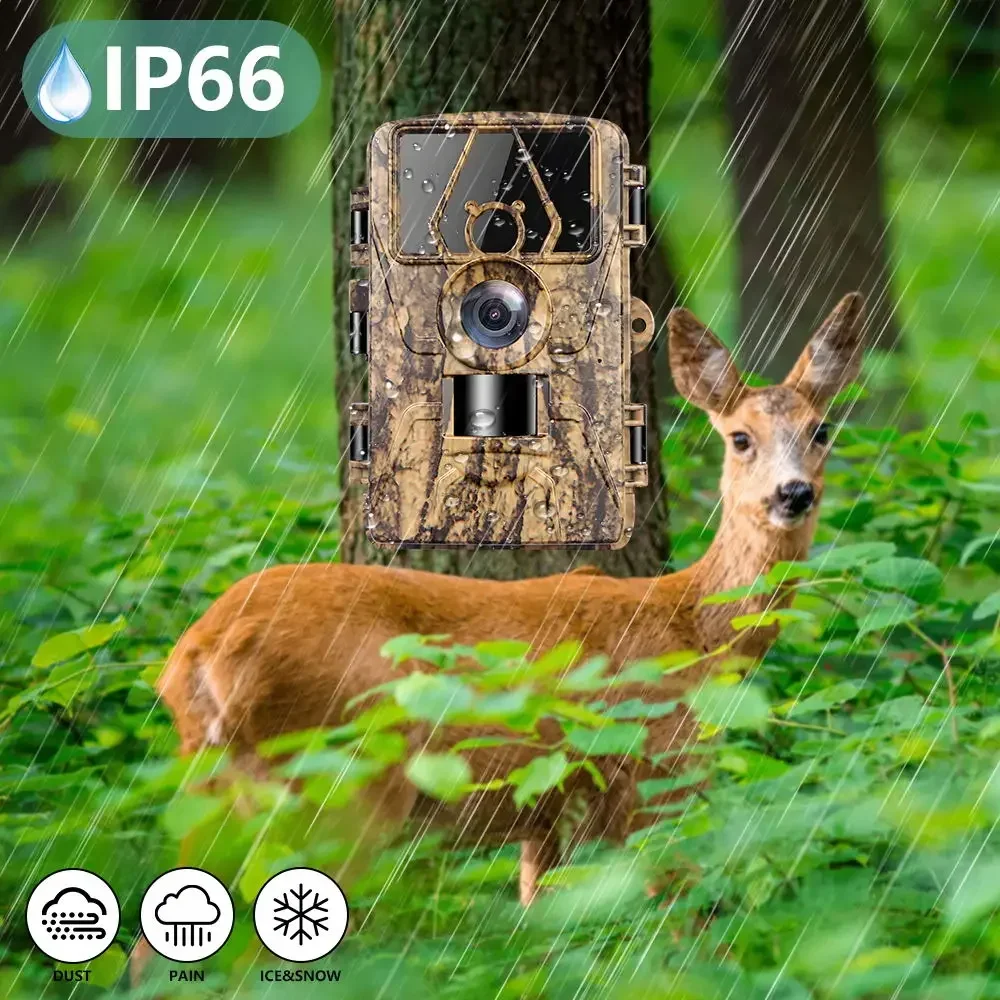 8K WiFi Waterproof Trail Camera PR801W 60MP Supports APP Viewing for Outdoor Animal Hunting Night Vision and Farm Monitoring