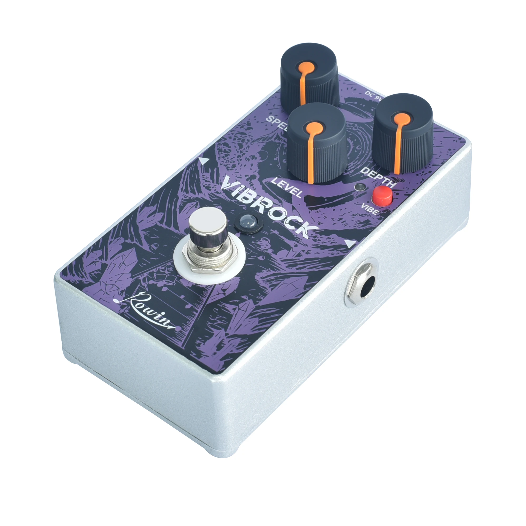 Rowin RE-02 Vibrock Chorus&Tremolo Guitar Multi-Effect Pedal True Bypass Working On Both DC 9V Adaper & Battery For Outdoor Play