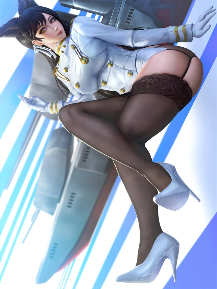 

Cosplay Anime Atago (Azur Lane) Home Bedding Flannel Fleece Milk Fiber Peach Skin Natural Material Bed Sheet 150x200cm