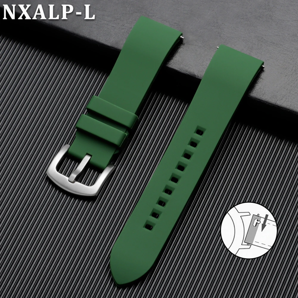 Enhanced Silicone Sport Watch Band - Men's Waterproof Strap, Various Sizes Available