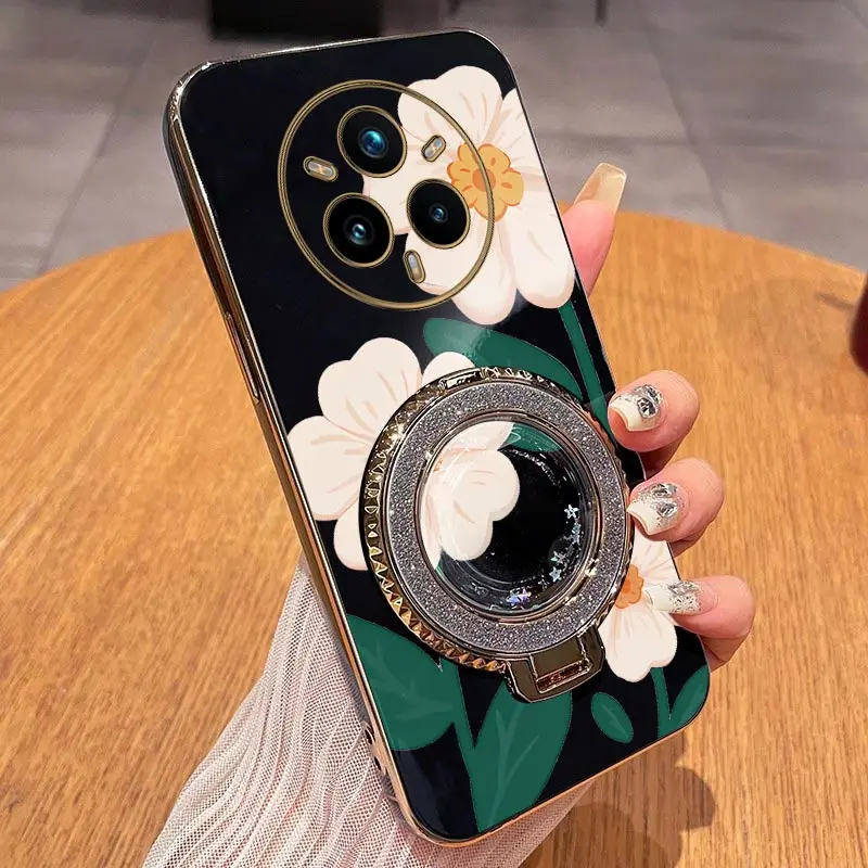 White Flowers Plating Phone Case Cover