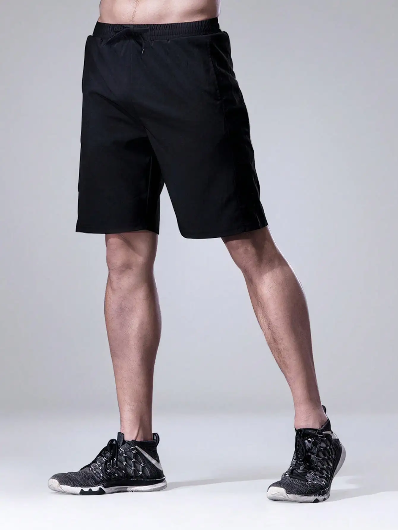Men's Sports Quick-Drying Hiking Shorts Lightweight Athletic Workout Running Shorts For Gym, Basketball Training Black Shorts 2