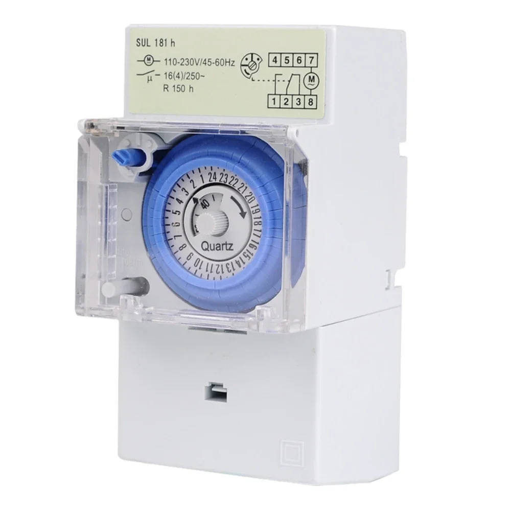

SUL181H Mechanical Timer 24 hours Time Switch Relay DC12V 16A Electrical Programmable Timer 24 hour Din Rail Timer Switch