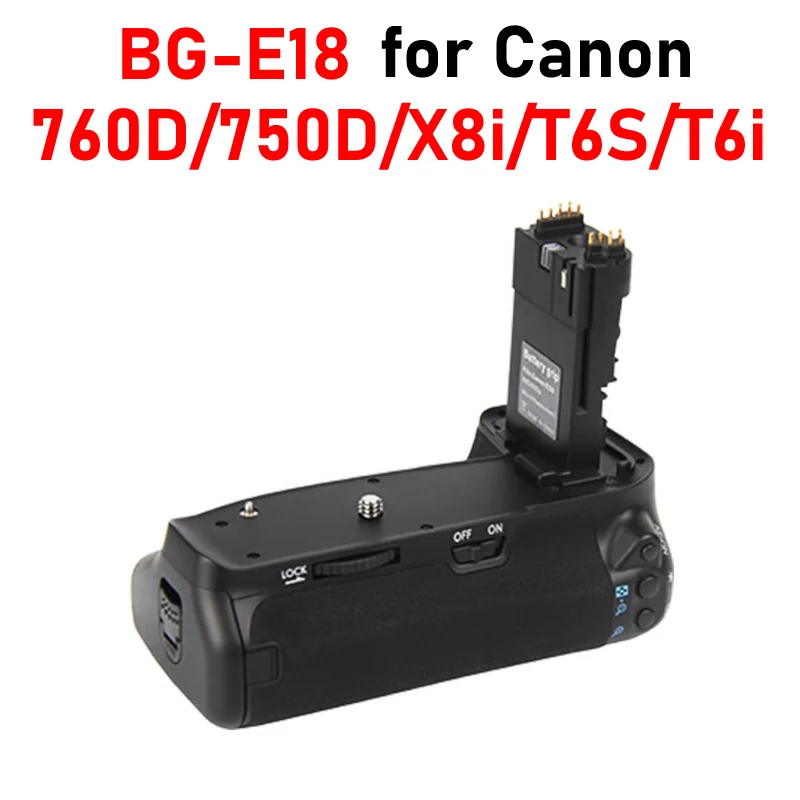 Bg-E18 Battery Grip Verticale Per Canon 760D 750D X8I T6S T6I Bg-E18 Battery Grip