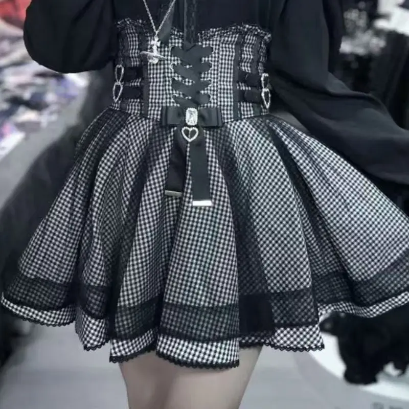 2025 Japanese Black Mini Skirt Set Gothic Ruffle Mini Skirts Sexy Lace Off Shoulder Lolita Shirt Women Y2k Aesthetic Design Suit - Image 7