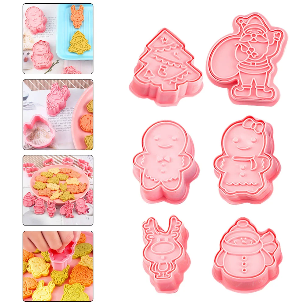 

6pcs Cookie Christmas Holidays Molds for Xmas Party Kitchen Biscuits Muffins Cake DIY Tools
