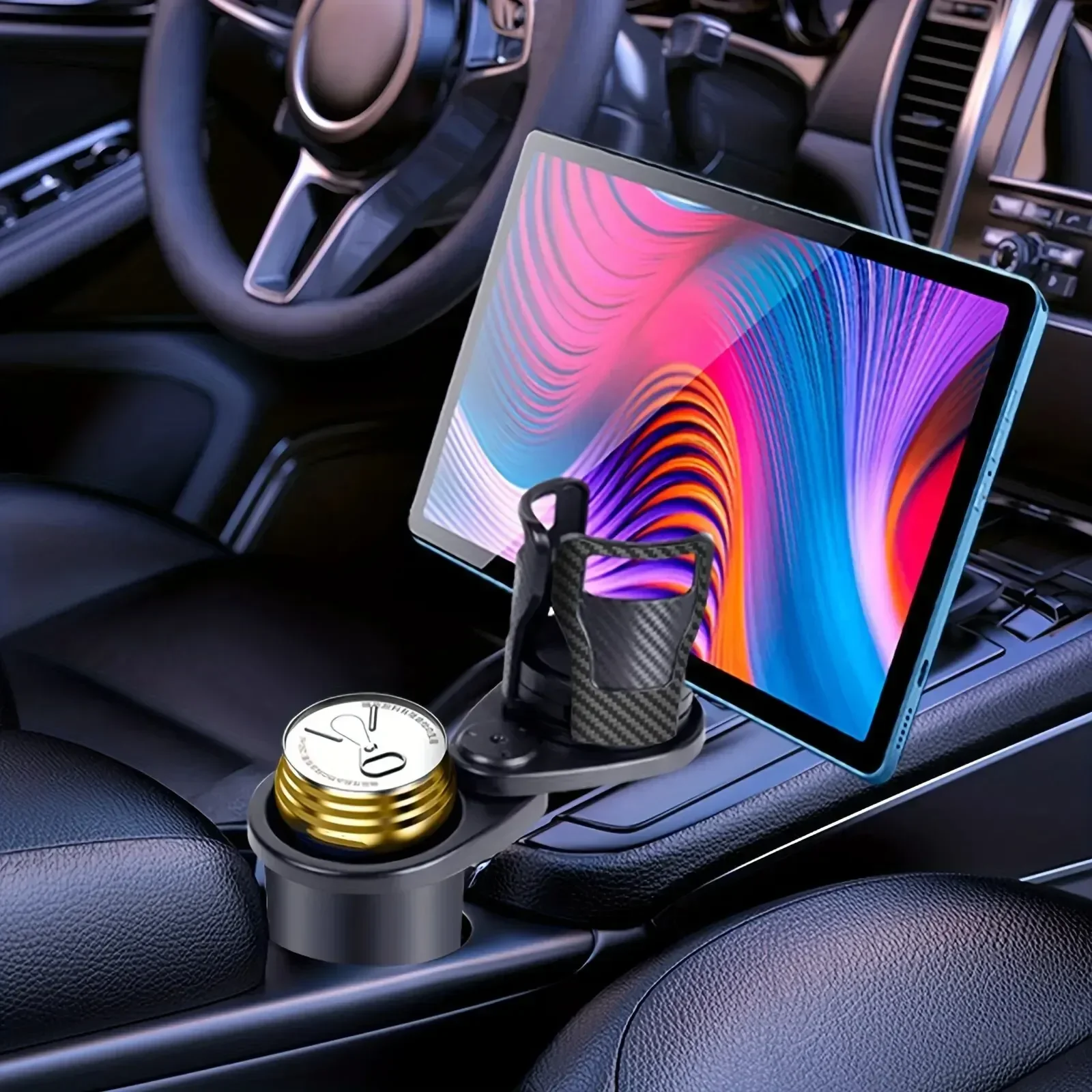 ABS Car Cup Holder with 360 Degree Rotation and Slipproof Design