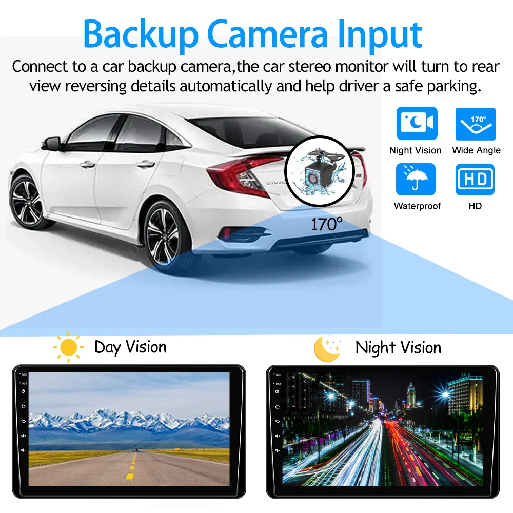 Apple Carplay 및 안드로이드 Auto가 포함된 9인치 자동차 스테레오 단일 Din 라디오, 백업 카메라가 포함된 터치스크린 블루투스 자동차 오디오