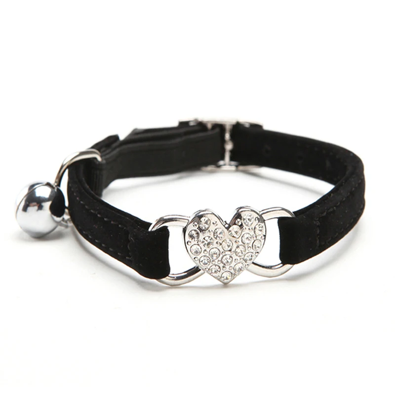 Title 12, Heart Charm And Bell Cat Collar Safety Elastic ...