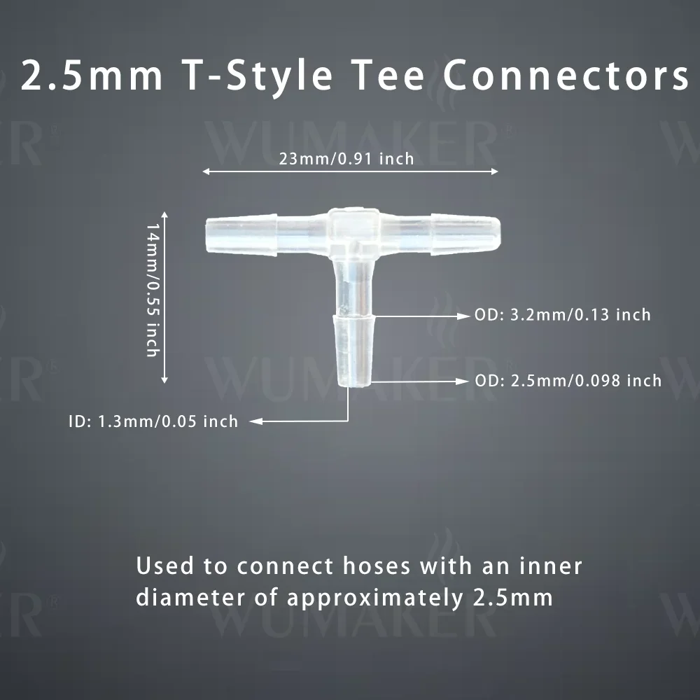 T-Style Tee Connectors 5Pcs T-Style Tee Connectors Hose Barb Fitting T Shaped 3 Way Plastic Tubing Joint Air Water Flow Splitter for Garden Irrigation