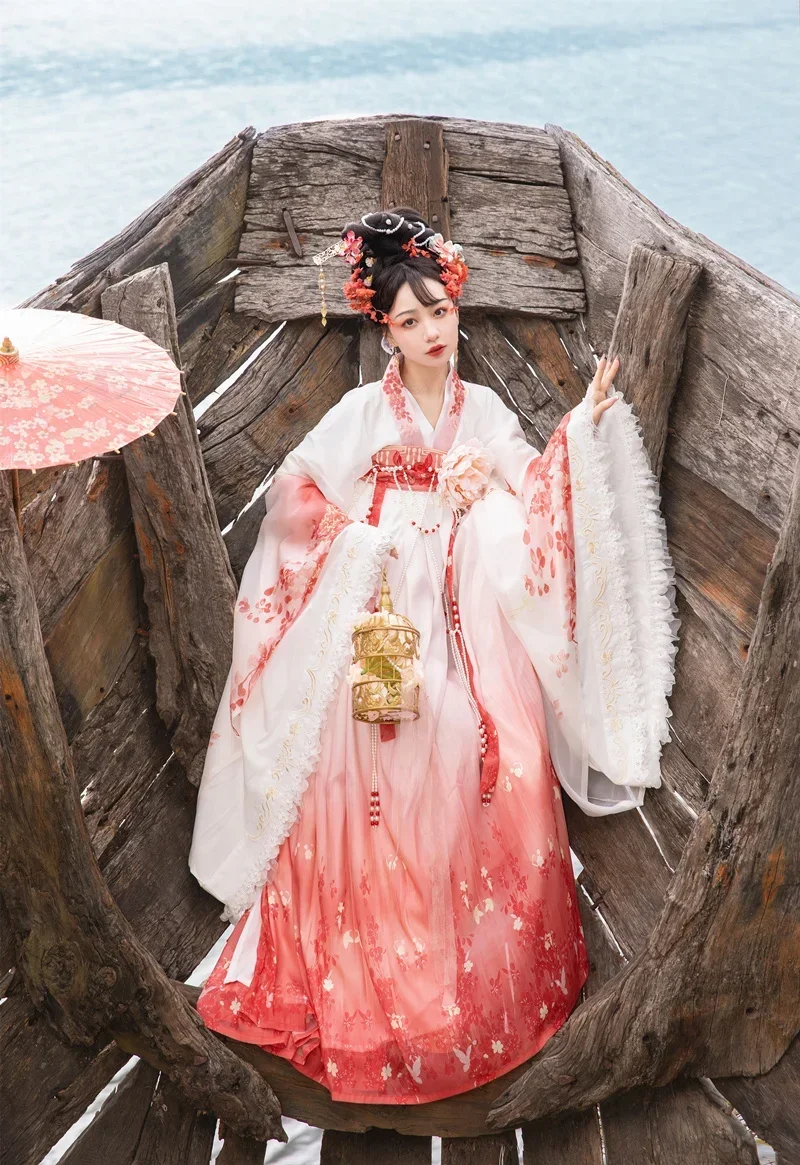 

Traditional Chinese Plum Blossom Fairy Costume New Year Outfit for Girl Hanfu Dress Chinese Style Tang Photography Cosplay