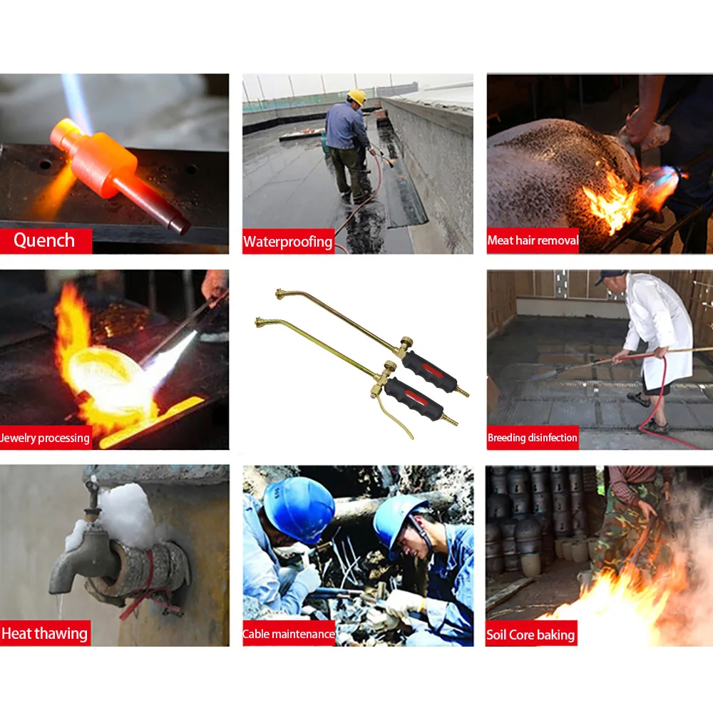 LPG Flamethrower Liquefied Gas Torch Welding Torch Household Burning Pig Hair Heat Thawing Baking BBQ Torch Flame Gun With Hose 6