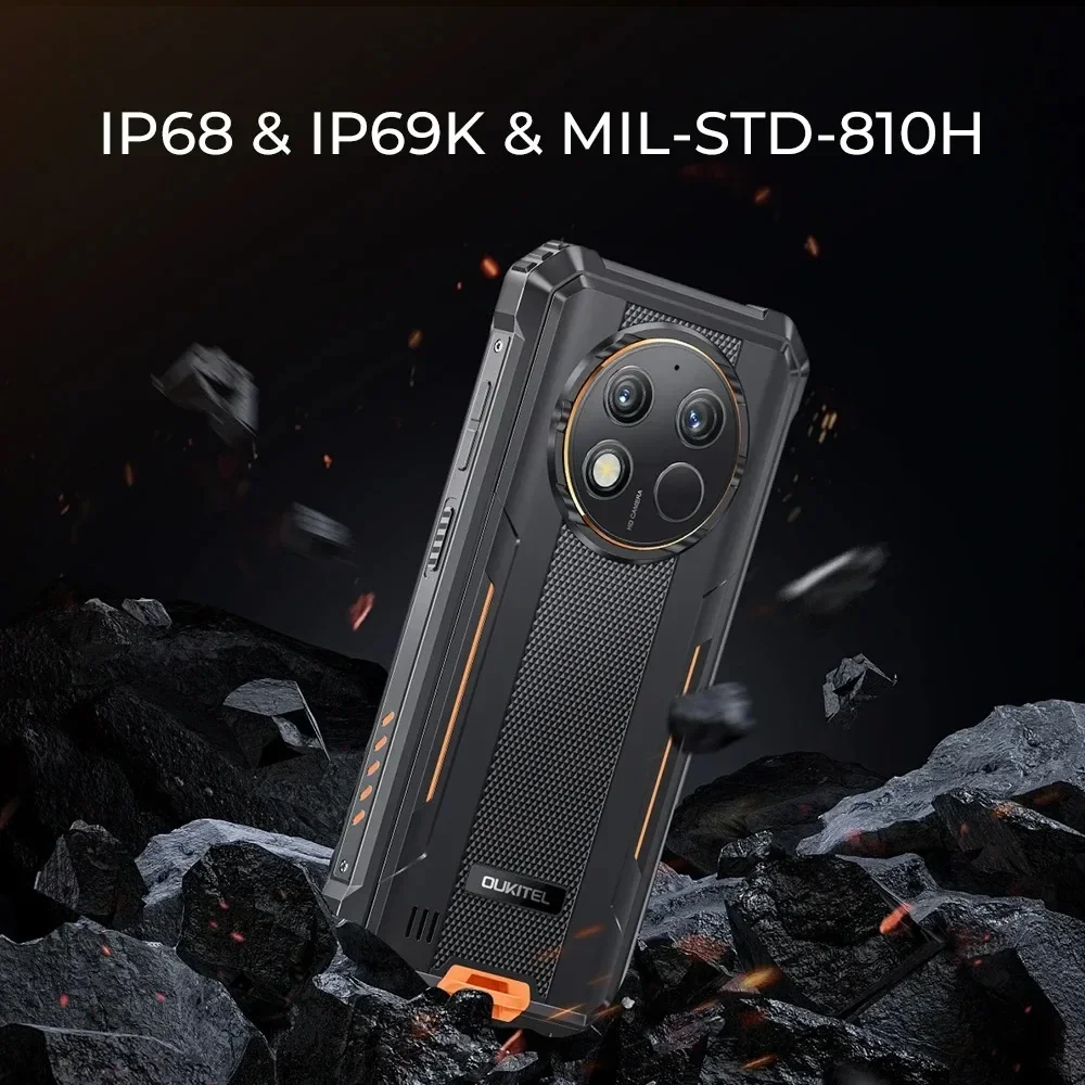Global Version Oukitel WP28S 4G Rugged Smartphone Android14 6.52 Inch HD+ 4GB RAM+128GB ROM Mobile Phone 10600mAh 13MP Cellphone