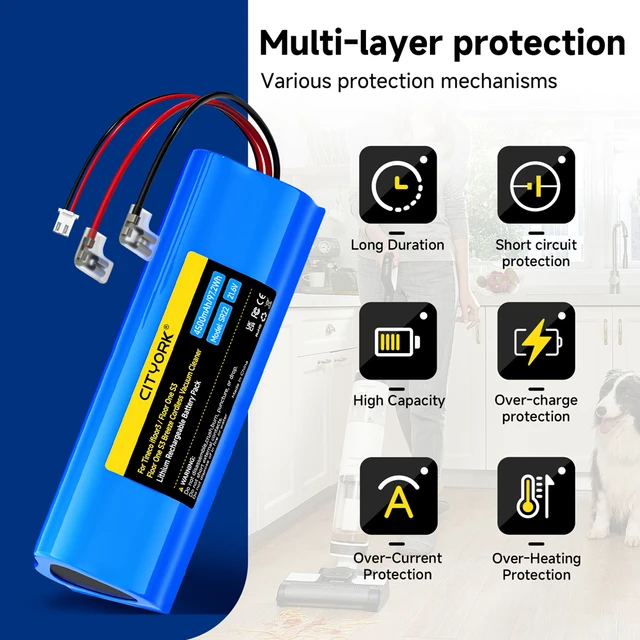 Replacement Battery For Tineco IFloor 3, Floor One S3 & Breeze Wet/Dry Vacuum Mop - 4000mAh Lithium