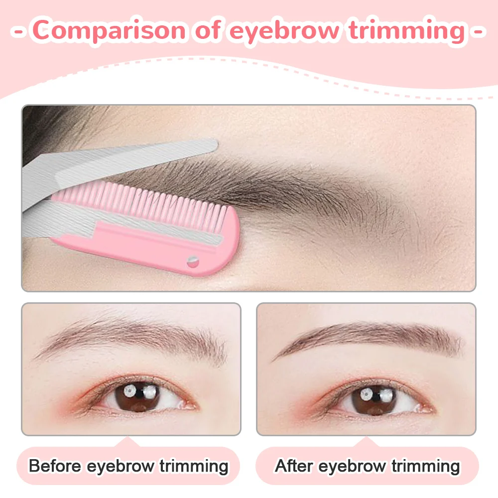 Eyebrow Trimmer Set Eyebrow Trimmer Eyebrow Razor Set Eyebrow Razor Eyebrow Scissors Hair Remover Eyebrow Trimmer Blade Eyebrow Trimmer Scissor Comb Facial Eyelash Hair Removal Grooming Shaping Eyebrow Shaver Cosmetic Razor Makeup Tools