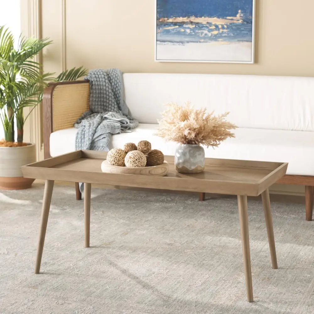 Safavieh Home Nonie Modern Chocolate Tray Top Coffee Table 2