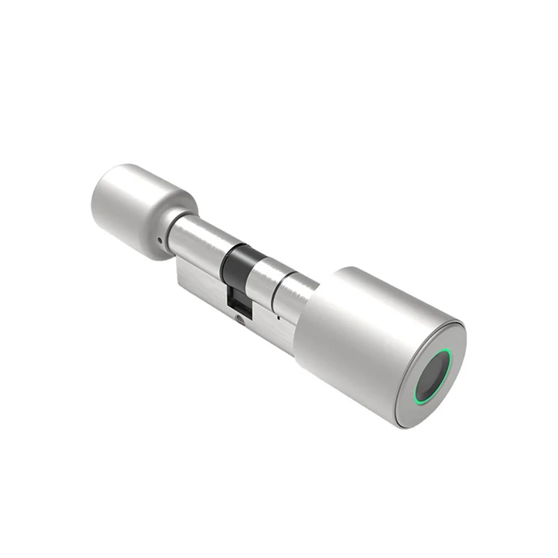 Fingerprint Lock Home Lock Cylinder Remote Bluetooth Door Anti-Theft Door Wooden Spherical Silver