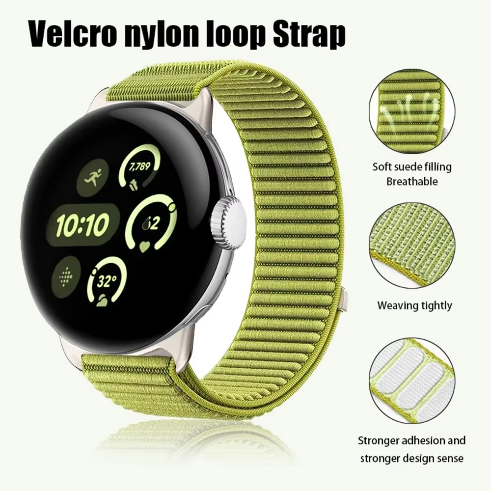 Sport Nylon Loop Elastic Band for Pixel Watch - 41mm & 45mm Strap Accessory