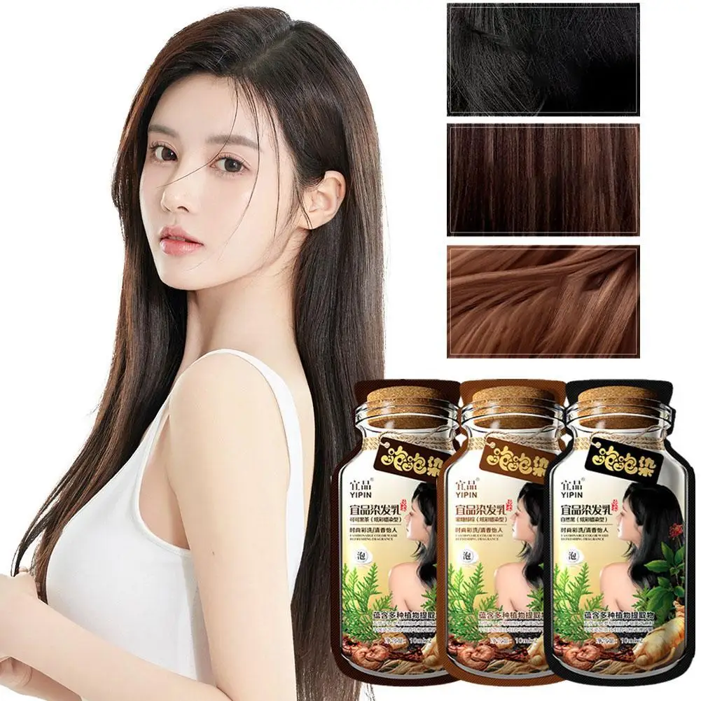 

Plant Ingredients Hair Coloring Shampoo Hair Dye Shampoo Natural Plant Bubble Hair Dye Long-lasting Hair Color Convenient