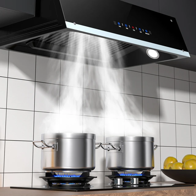 90cm Large Suction Hood Kitchen Range Hood Exhaust Fan Built-in