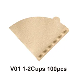 Natural Paper Cone Coffee Filters for Pour Over and Drip Brewing (V01)
