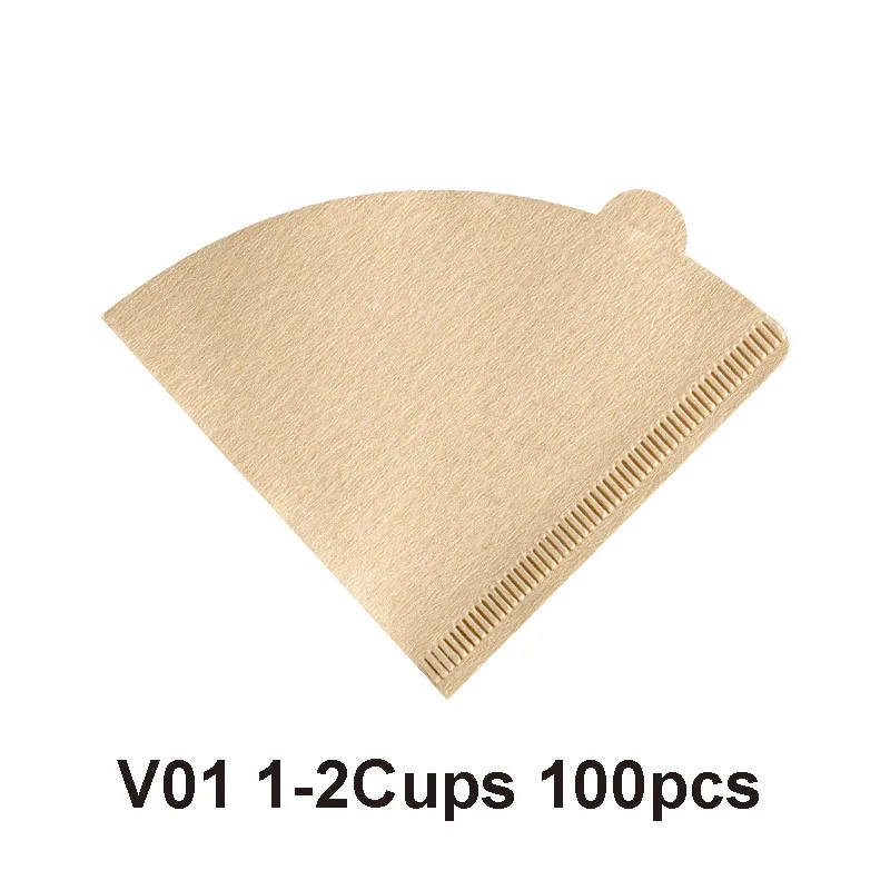 Filtros de café, filtros cónicos 01 y 02, filtros de papel natural desechables, para cafetera de vertido y goteo
