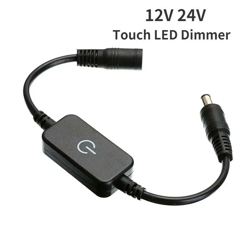 Smart light switch Led strip controller Led dimmer switch Led dimmer controller Smart dimmer switch Lamp dimmer Led strip switch Led string dimmer Power cords dimmer switch DC 12V 24V LED Strip Touch Brightness Control Simpl Dimmer Switch Accessories Controller for 5050 2835 Light Strip Single Color