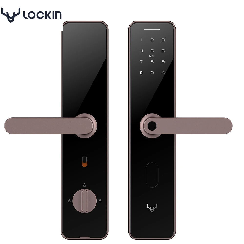 

Lockin Waterproof Aluminum Glass Door Lock Bluetooth Fingerprint Digital Code Mi Home APP Smart Sliding Door Lock