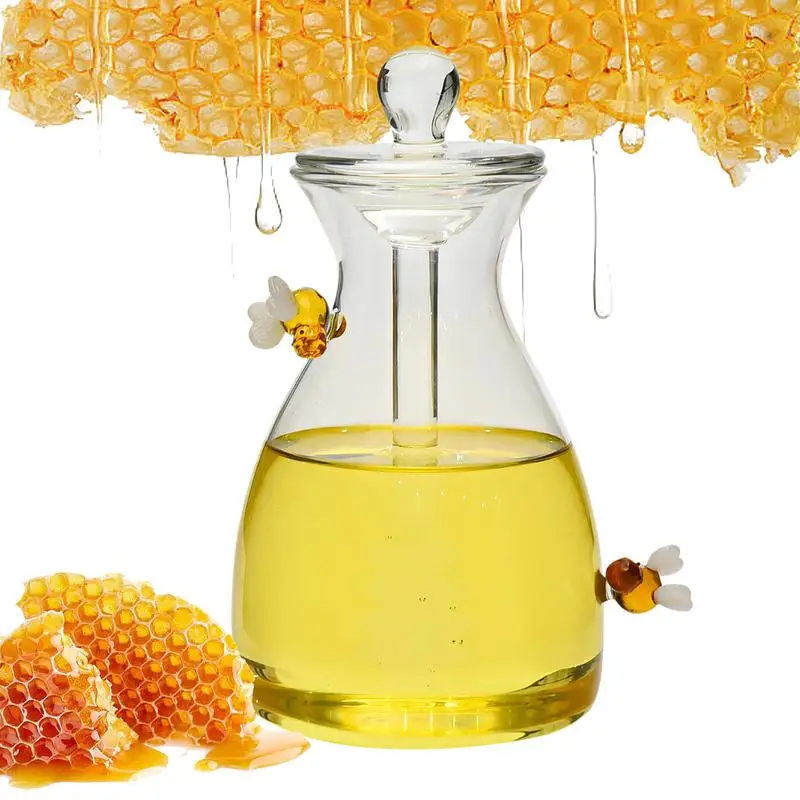 

Honey Jars Transparent Glass Honey Jar With Lid Glass Syrup Jars Lid Beautiful Honey Comb Shaped Honey Pot Great Bee Decor Honey
