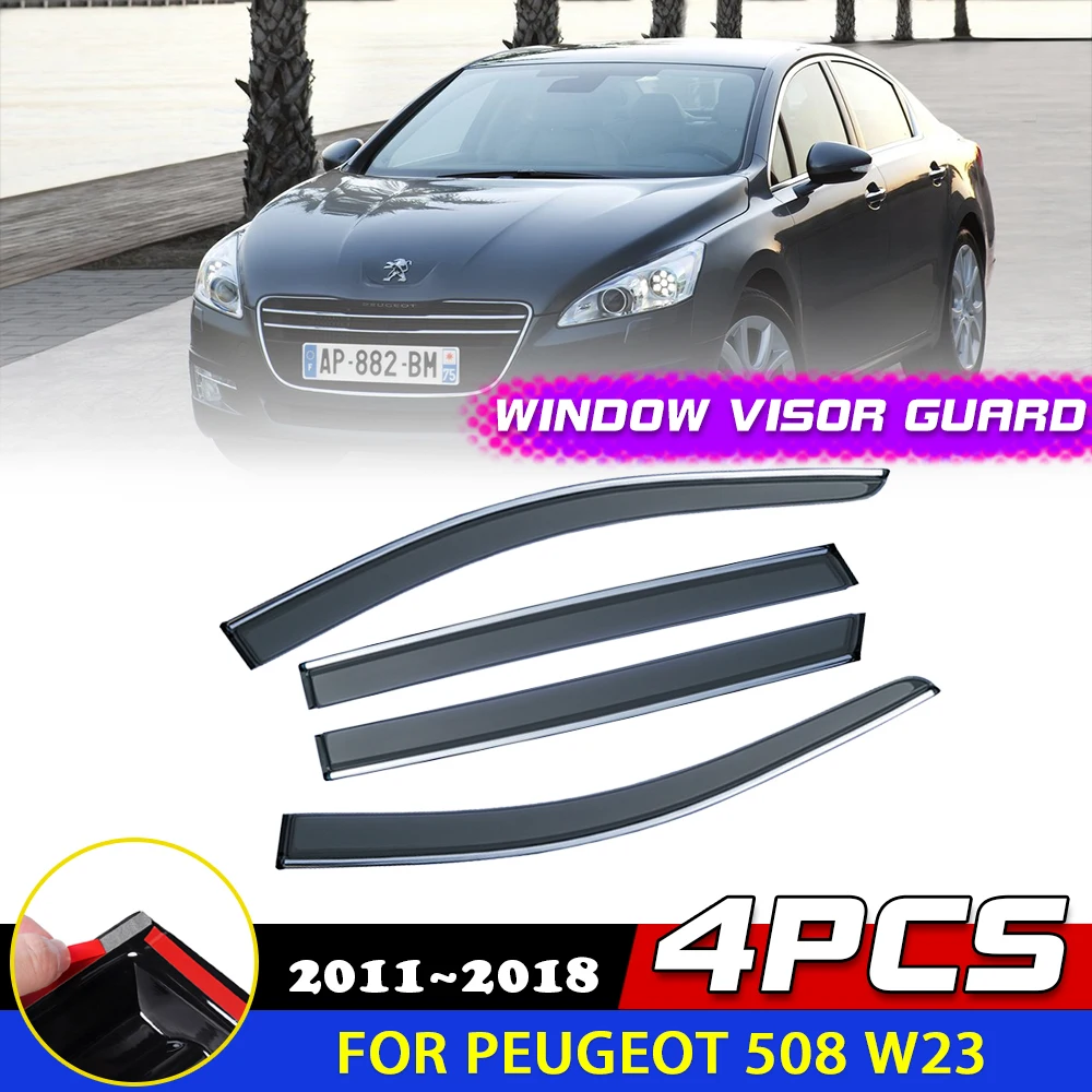 CarWindowsVisorforPeugeot508W2320112018AwningsSheltersSunDeflectorRainEyebrow