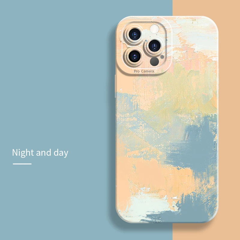 thumbnail image 1 of Funda de silicona suave a prueba de golpes con diseño de acuarela para iPhone 11, 12, 13, 14, 15, 16 Pro Max, Mini, XR, XS, X, 7, 8 Plus, SE 2, 1 of 5