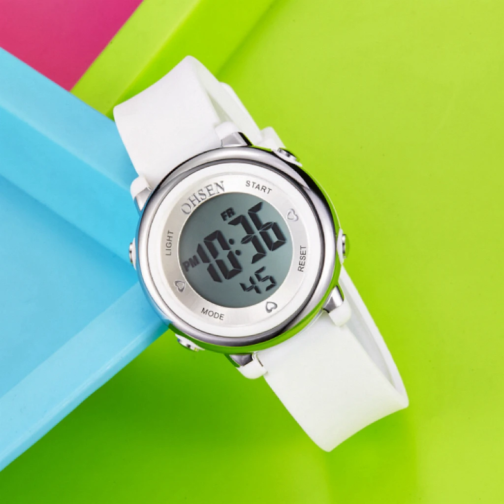 OHSEN Fashion Digital Child Kids Wristwatch Child Girls Silicone Strap 50M Swim Dive Sport Watch Boys Alarm Clock Gift 2