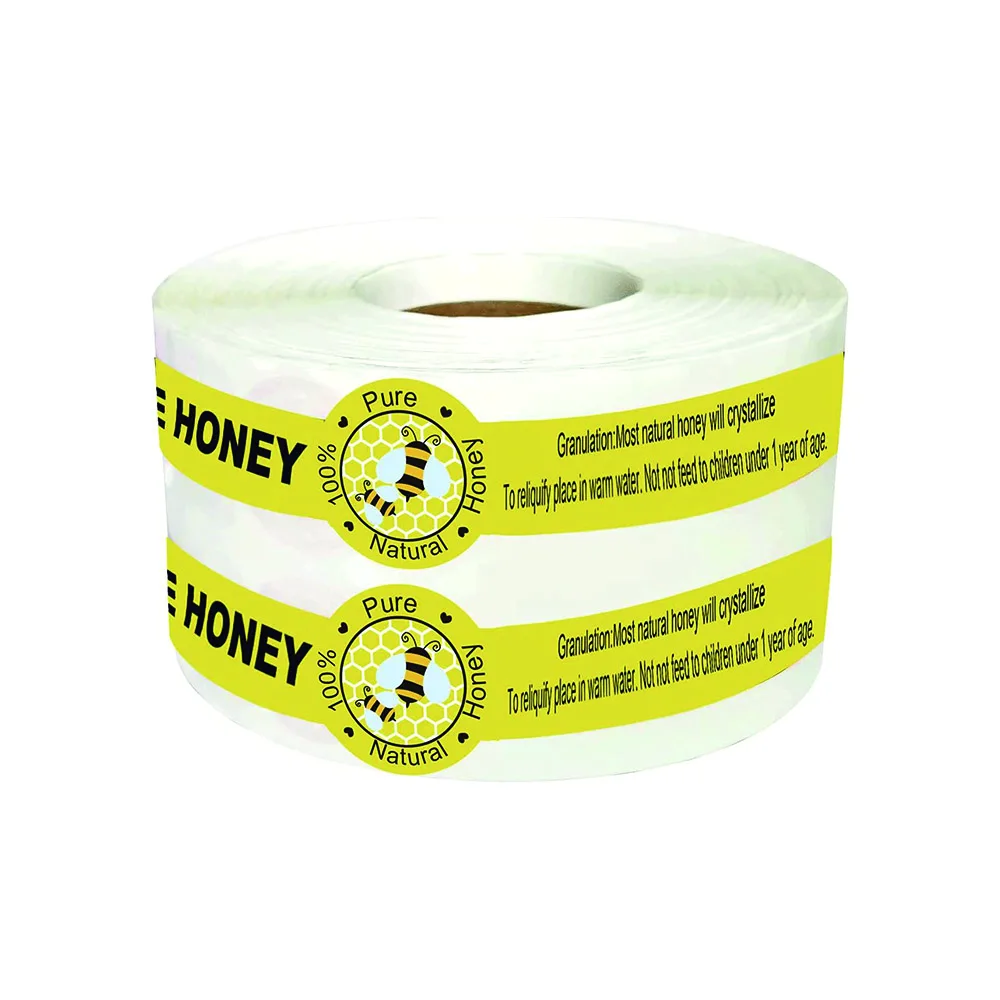 SafeSecureTamperEvidentSealsStickers500PcsPureHoneyTamperProofBottleLidLabelsfor