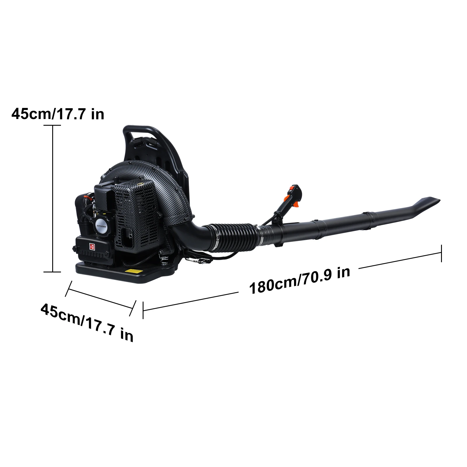 63CC Gas Powered Backpack Blower, 2-Stroke Snow Blower for Lawn Care Yard Dust Debris (Black) 6